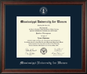 Mississippi University for Women Silver Embossed Diploma Frame in Studio