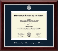 Mississippi University for Women Masterpiece Medallion Diploma Frame in Gallery Silver