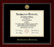 Southwestern University diploma frame - Gold Engraved Medallion Diploma Frame in Sutton