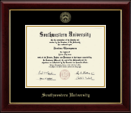 Southwestern University Gold Embossed Diploma Frame in Gallery