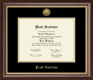 Pratt Institute diploma frame - Gold Engraved Medallion Diploma Frame in Hampshire