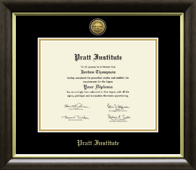 Pratt Institute diploma frame - Gold Engraved Medallion Diploma Frame in Hampshire