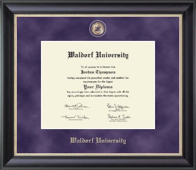 Waldorf University diploma frame - Regal Edition Diploma Frame in Noir