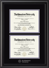 Northwestern University diploma frame - Double Diploma Frame in Midnight