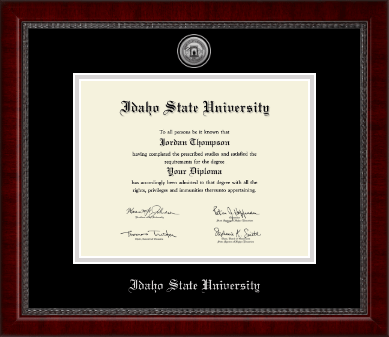 Idaho State University diploma frame - Silver Engraved Medallion Diploma Frame in Sutton