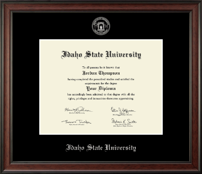 Idaho State University diploma frame - Silver Embossed Diploma Frame in Studio