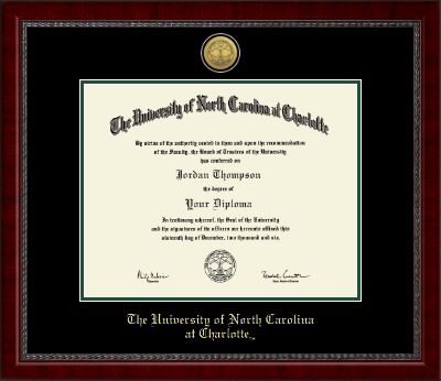 The University of North Carolina at Charlotte diploma frame - Gold Engraved Medallion Diploma Frame in Sutton
