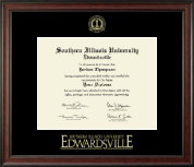Southern Illinois University at Edwardsville Gold Embossed Diploma Frame in Studio