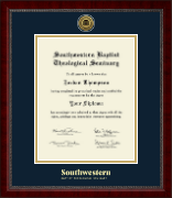 Southwestern Baptist Theological Seminary Gold Engraved Medallion Diploma Frame in Sutton