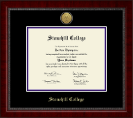 Stonehill College Gold Engraved Medallion Diploma Frame in Sutton