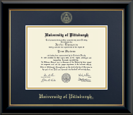 University of Pittsburgh diploma frame - Gold Embossed Diploma Frame in Onyx Gold