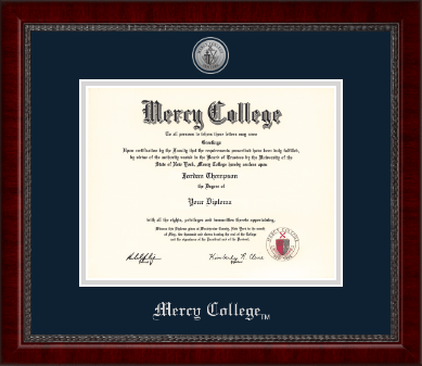 Mercy College diploma frame - Silver Engraved Medallion Diploma Frame in Sutton