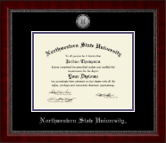 Northwestern State University diploma frame - Silver Engraved Medallion Diploma Frame in Sutton
