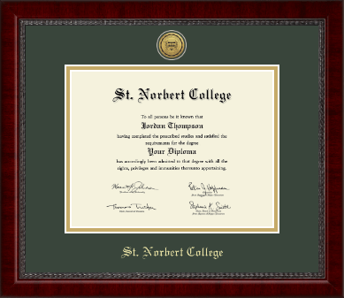 St. Norbert College diploma frame - Gold Engraved Medallion Diploma Frame in Sutton