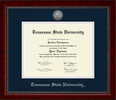 Tennessee State University diploma frame - Silver Engraved Medallion Diploma Frame in Sutton