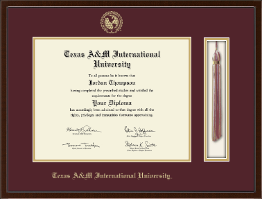 Texas A&M International University in Laredo diploma frame - Tassel & Cord Diploma Frame in Delta