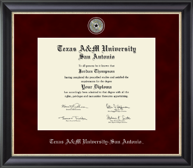 Texas A&M University at San Antonio diploma frame - Regal Diploma Frame in Noir
