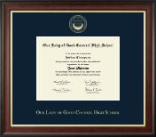 Our Lady of Good Counsel High School Gold Embossed Diploma Frame in Studio Gold