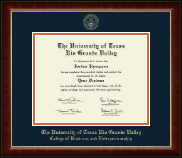 The University of Texas Rio Grande Valley diploma frame - Gold Embossed Diploma Frame in Murano