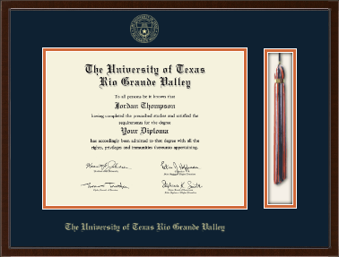 The University of Texas Rio Grande Valley diploma frame - Tassel & Cord Diploma Frame in Delta