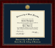 University of West Florida diploma frame - Gold Engraved Medallion Diploma Frame in Sutton