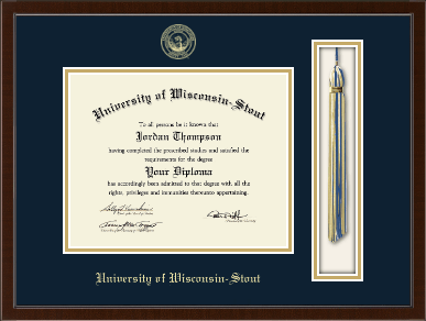 University of Wisconsin-Stout diploma frame - Tassel & Cord Diploma Frame in Delta