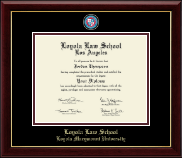 Loyola Law School Los Angeles Masterpiece Medallion Diploma Frame in Gallery