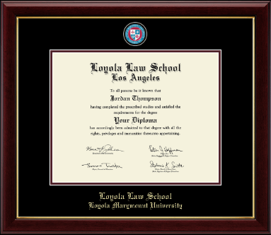 Loyola Law School Los Angeles diploma frame - Masterpiece Medallion Diploma Frame in Gallery