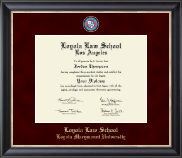 Loyola Law School Los Angeles Regal Edition Diploma Frame in Noir