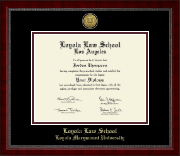 Loyola Law School Los Angeles diploma frame - Gold Engraved Medallion Diploma Frame in Sutton