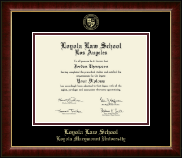 Loyola Law School Los Angeles Gold Embossed Diploma Frame in Murano
