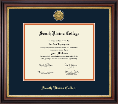 South Plains College diploma frame - Gold Engraved Medallion Diploma Frame in Regency Gold