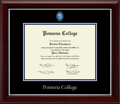 Pomona College diploma frame - Masterpiece Medallion Diploma Frame in Gallery Silver