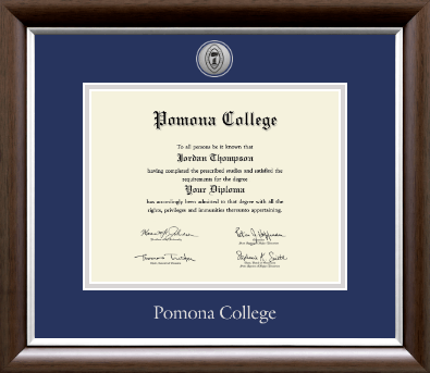 Pomona College diploma frame - Silver Engraved Medallion Diploma Frame in Devonshire