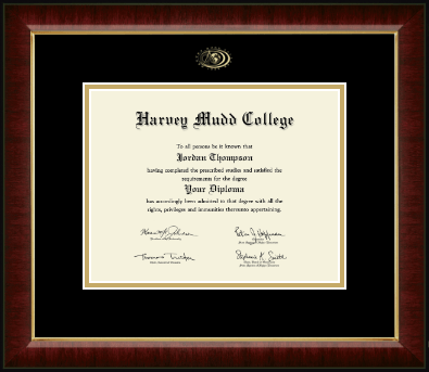 Harvey Mudd College diploma frame - Gold Embossed Diploma Frame in Murano