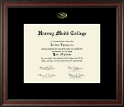 Harvey Mudd College Gold Embossed Diploma Frame in Studio
