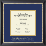 CUNY - The Graduate Center diploma frame - Gold Embossed Diploma Frame in Noir