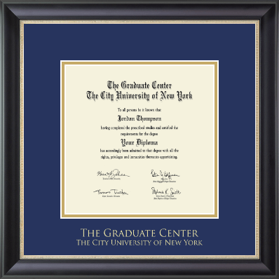 CUNY - The Graduate Center diploma frame - Gold Embossed Diploma Frame in Noir