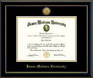 James Madison University diploma frame - Gold Engraved Medallion Diploma Frame in Onyx Gold