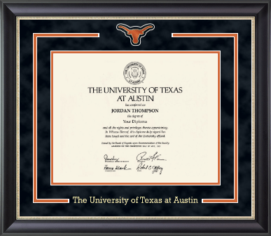 The University of Texas at Austin diploma frame - Longhorn Medallion Diploma Frame in Noir