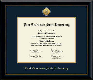 East Tennessee State University diploma frame - Gold Engraved Medallion Diploma Frame in Onyx Gold