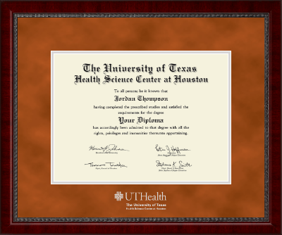 University of Texas Health Science Center at Houston diploma frame - Silver Embossed Diploma Frame in Sutton
