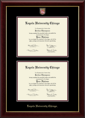 Loyola University Chicago diploma frame - Masterpiece Medallion Double Diploma Frame in Gallery