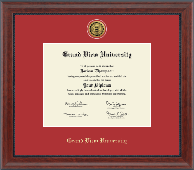 Grand View University diploma frame - Gold Engraved Medallion Diploma Frame in Signature