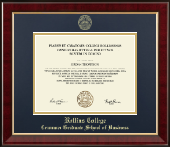 Rollins College diploma frame - Gold Embossed Diploma Frame in Murano