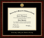 University of Maryland, Baltimore County Gold Engraved Medallion Diploma Frame in Murano