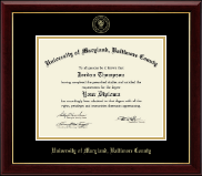 University of Maryland, Baltimore County Gold Embossed Diploma Frame in Gallery