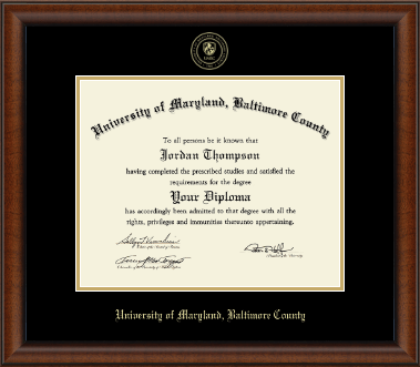 University of Maryland, Baltimore County diploma frame - Gold Embossed Diploma Frame in Austin