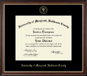 University of Maryland, Baltimore County Gold Embossed Diploma Frame in Studio Gold