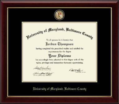 University of Maryland, Baltimore County diploma frame - Masterpiece Medallion Diploma Frame in Gallery